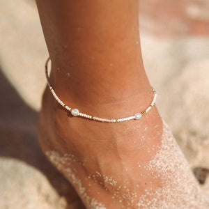 Pineapple Island Giada Cinta Pearl Beaded Surf Anklet