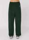 Front view of Sisstrevolution Sofia Pant in North Green, wide-leg ladies trousers.