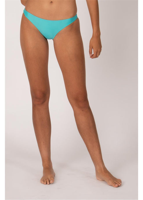 Sisstrevolution Sadie skimpy aqua bikini bottoms with minimal back coverage.