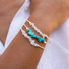 Pineapple Island Love Is Here Natural Stone Bracelet - Turquoise