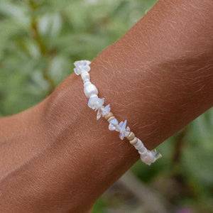 Pineapple Island Love Is Here Natural Stone, Pearl & Shell Bracelet