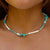 Pineapple Island Love Is Here Natural Stone, Pearl & Shell Necklace - Turquiose