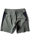 Vissla High Seas 18.5" Boardshort in surplus green, back view.