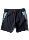 VIssla High Seas 18.5" Boardshort in black with light blue accents, back view.