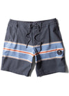 Vissla Free Lap 18.5" boardshort in phantom with striped design, front view.