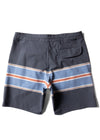 Vissla Free Lap 18.5" boardshort in phantom with striped design, back view.