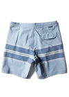 Vissla Free Lap 18.5" boardshort in stone blue with striped design, back view.