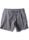 Vissla Stoke'M 17.5" boardshort in gray, front view with drawstring.