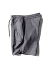 Vissla Stoke'M 17.5" boardshort in gray, folded side view with logo.