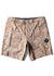 Vissla Vagabond 17.5" boardshort in dark khaki with paisley print, front view.