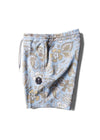 Side view of Vissla Vagabond 17.5" boardshort in stone blue with floral design.