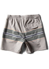 Vissla Freelap 16.5" Ecolastic Boardshort in chino color with striped design, back view.