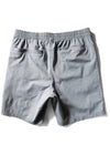 Vissla Alto 18-inch hybrid elastic walkshort in dark grey, back view.