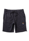 Vissla Solid Sets Eco 18.5" Sofa Surfer walkshort in black heather, front view.