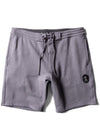 Vissla Solid Sets Eco 18.5" Sofa Surfer shorts in shark gray, front view.