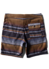 Vissla Eco-zy 18.5" Sofa Surfer shorts in Phantom with striped design, back view.