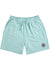 Vissla Vibration Hemp 18" Walkshort in aqua with elastic waistband and front pockets.