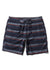 Vissla Roller 18.5" Sofa Surfer shorts in Dark Naval with striped design, front view.