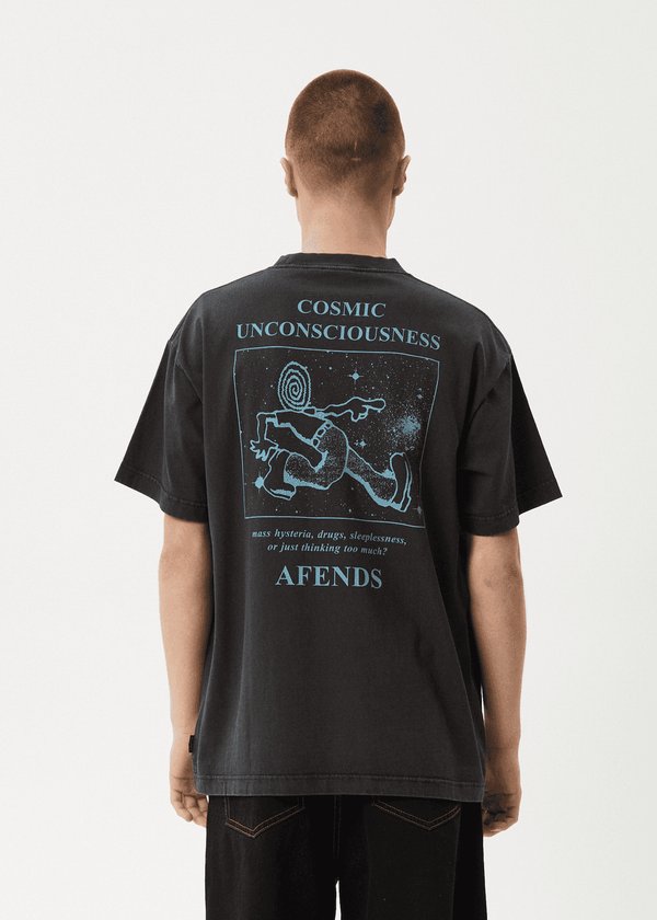 AFENDS Cosmic Con Heavyweight Boxy Tee - Stone Black