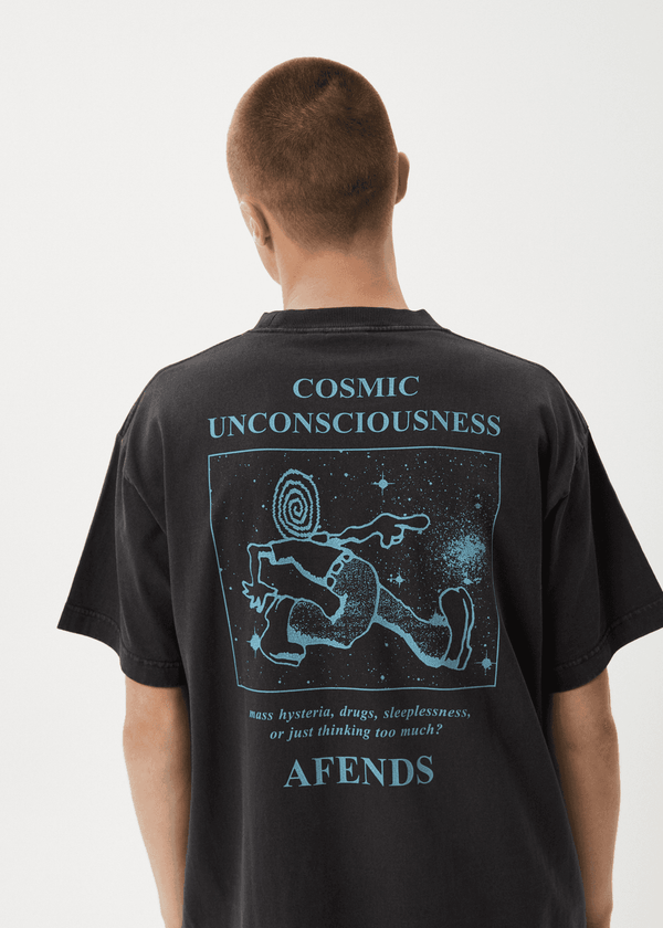 AFENDS Cosmic Con Heavyweight Boxy Tee - Stone Black