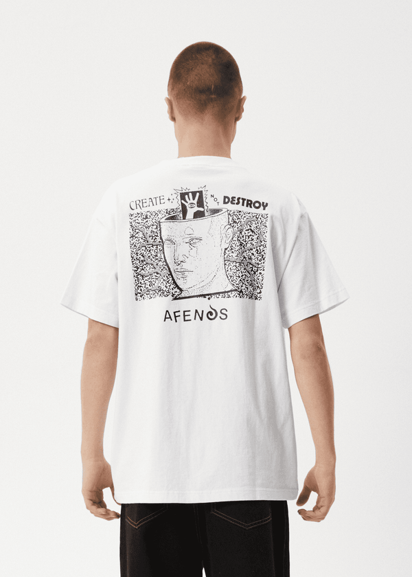 AFENDS Mind Over Heavyweight Boxy Tee - White