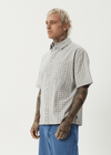 AFENDS Drew Seersucker Shirt - Taupe Check