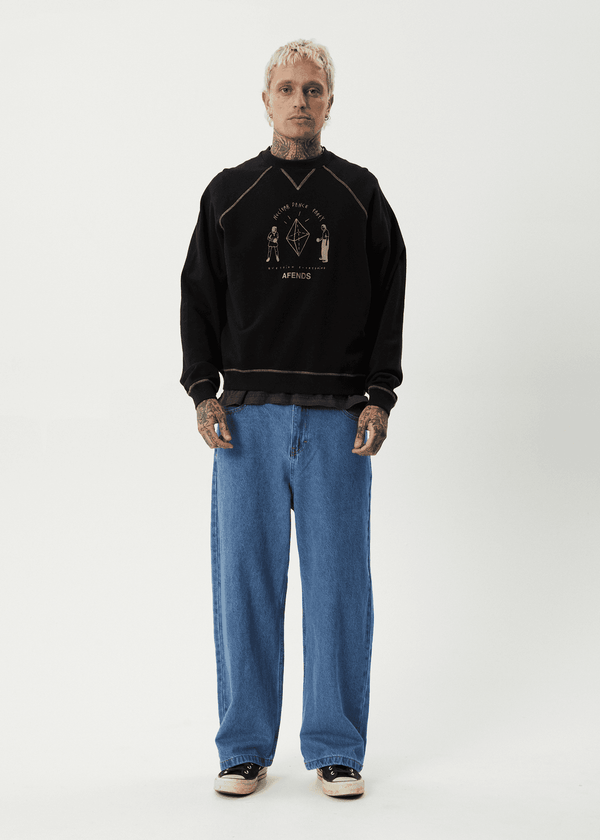 AFENDS Dance Party Crew Neck Jumper - Black