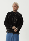 AFENDS Dance Party Crew Neck Jumper - Black