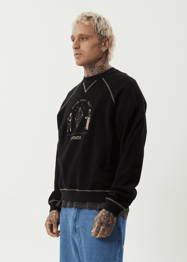 AFENDS Dance Party Crew Neck Jumper - Black
