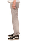 Vissla Creators Port Chino Pant in khaki, side view showcasing slim fit.