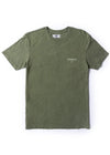 Vissla Psychedelic Palms Tee in Rifle green with subtle front logo design.