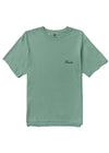 Front view of Vissla Craftsmen Organic Tee in jade color with minimalist logo.