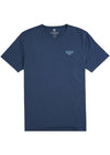 Vissla Offshore Pleasure Ss Tee in dark denim with minimalist front logo.