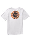 Back view of Vissla Solar Smiles Organic Tee in white with sun graphic design.