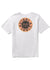 Back view of Vissla Solar Smiles Organic Tee in white with sun graphic design.