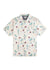 Vissla Tropical SS Shirt in sunlight color with palm tree and floral print, front view.