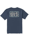 Vissla Waikiki Daze Organic Tee in dark denim, back graphic design.