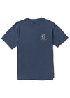 Vissla Waikiki Daze Organic Tee in dark denim, front minimalist logo.