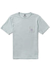 Vissla Psycho Surf tee in Grey Mist with front pocket and subtle design.