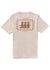 Back view of Vissla Soren Serenade Organic Pkt Tee in bone color with graphic design.