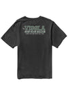 Back view of Vissla Surf Goon Saloon Organic Pkt Tee in Phantom color with graphic text.