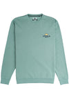 Vissla Raised By Waves Crew Fleece in smokey jade, front view with subtle logo.