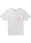 Vissla Bali Belly Premium PKT Tee in white with front pocket logo detail.