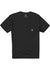 Vissla Established Premium PKT Tee in black with chest pocket and logo.