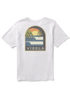 Vissla Out The Window PKT Tee in white with colorful back graphic design.