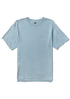 Vissla Out The Window PKT Tee in chambray with front pocket and logo.