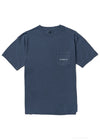 Vissla Out The Window PKT Tee in navy with front pocket and logo.