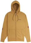 Front view of Vissla Seekers Eco Zip Hoodie Fleece in Husk with zip closure.