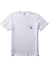 Front view of Vissla Surf Check Comp Lite Eco Performance Tee in white with small chest logo.