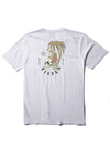 Vissla Parrodise SS PKT Tee in white with tropical skull graphic on back.